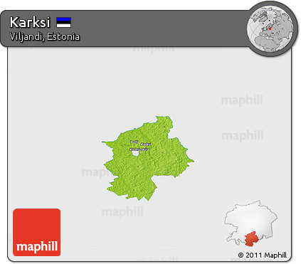 Physical 3D Map of Karksi, single color outside