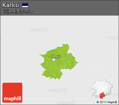 Physical 3D Map of Karksi, single color outside