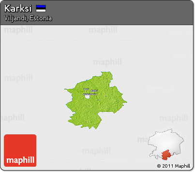 Physical 3D Map of Karksi, single color outside
