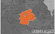 Political 3D Map of Karksi, darken, desaturated