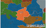 Political 3D Map of Karksi, darken