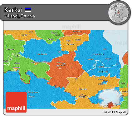 Political 3D Map of Karksi
