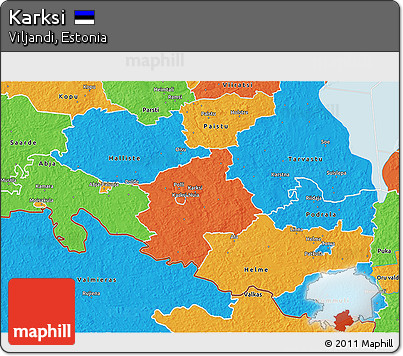 Political 3D Map of Karksi