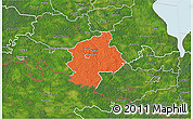 Political 3D Map of Karksi, satellite outside