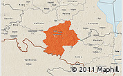 Political 3D Map of Karksi, shaded relief outside