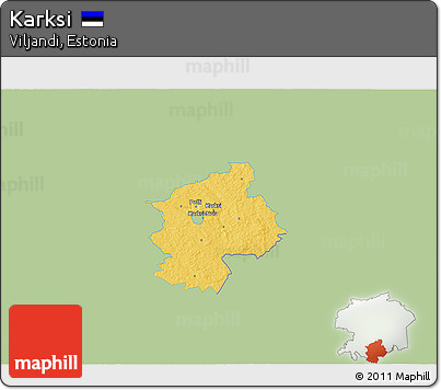 Savanna Style 3D Map of Karksi, single color outside