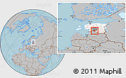 Gray Location Map of Karksi, highlighted country, highlighted parent region, within the entire country, hill shading