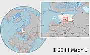 Gray Location Map of Karksi, highlighted country, hill shading