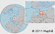 Gray Location Map of Karksi, highlighted parent region, within the entire country, hill shading