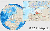 Shaded Relief Location Map of Karksi, highlighted country, within the entire country