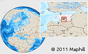 Shaded Relief Location Map of Karksi, highlighted country, highlighted parent region