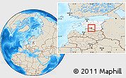 Shaded Relief Location Map of Karksi, highlighted country