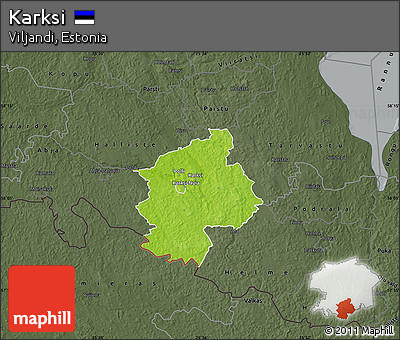 Physical Map of Karksi, darken, semi-desaturated