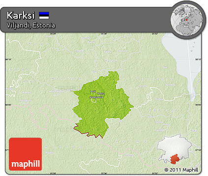 Physical Map of Karksi, lighten