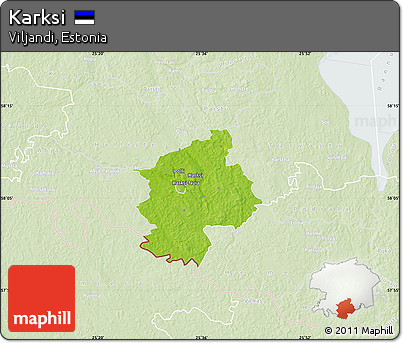 Physical Map of Karksi, lighten