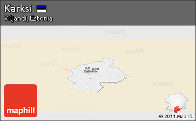 Classic Style Panoramic Map of Karksi, single color outside