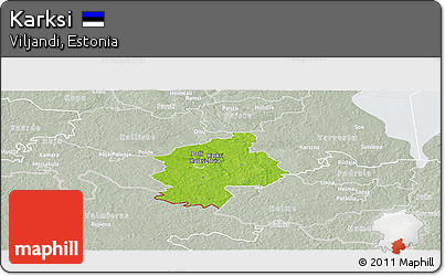 Physical Panoramic Map of Karksi, lighten, semi-desaturated
