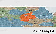 Political Panoramic Map of Karksi, semi-desaturated