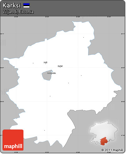 Gray Simple Map of Karksi, single color outside