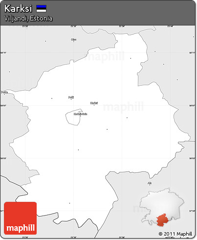 Silver Style Simple Map of Karksi