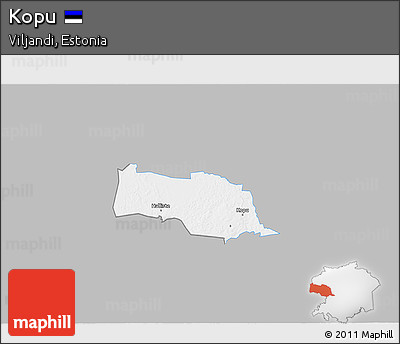 Gray 3D Map of Kopu, single color outside