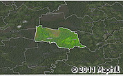 Satellite 3D Map of Kopu, darken, semi-desaturated
