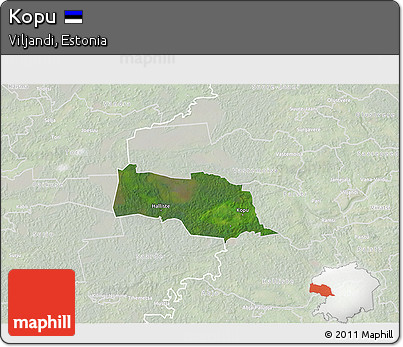 Satellite 3D Map of Kopu, lighten