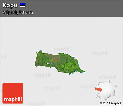 Satellite 3D Map of Kopu, single color outside