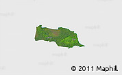 Satellite 3D Map of Kopu, single color outside