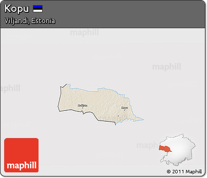Shaded Relief 3D Map of Kopu, single color outside