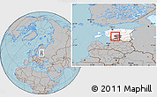 Gray Location Map of Kopu, highlighted country, highlighted parent region, within the entire country, hill shading