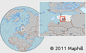 Gray Location Map of Kopu, highlighted country, highlighted parent region, hill shading