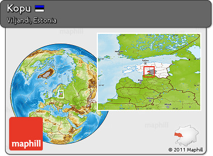 Physical Location Map of Kopu, highlighted country, highlighted parent region