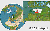 Satellite Location Map of Kopu, highlighted country, highlighted parent region