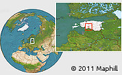 Satellite Location Map of Kopu, highlighted country