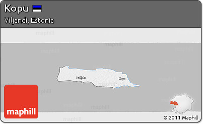 Gray Panoramic Map of Kopu, single color outside