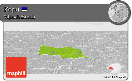 Physical Panoramic Map of Kopu, lighten, desaturated