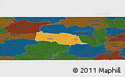 Political Panoramic Map of Kopu, darken