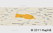 Political Panoramic Map of Kopu, shaded relief outside