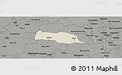 Shaded Relief Panoramic Map of Kopu, darken, semi-desaturated