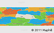 Shaded Relief Panoramic Map of Kopu, political outside