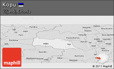 Silver Style Panoramic Map of Kopu