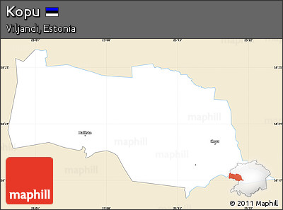 Classic Style Simple Map of Kopu, single color outside