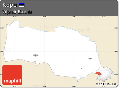 Classic Style Simple Map of Kopu, single color outside