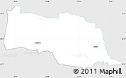 Silver Style Simple Map of Kopu, single color outside