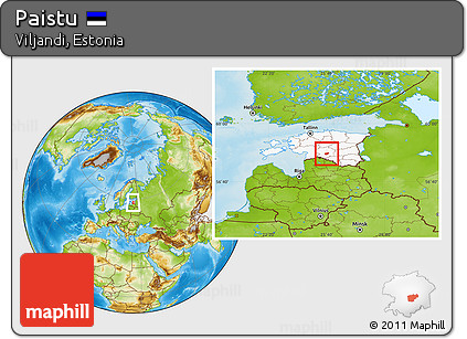 Physical Location Map of Paistu, highlighted country