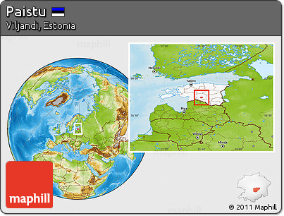 Physical Location Map of Paistu, highlighted country