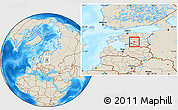 Shaded Relief Location Map of Paistu, within the entire country