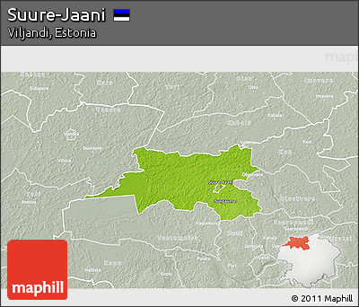 Physical 3D Map of Suure-Jaani, lighten, semi-desaturated