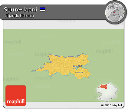 Savanna Style 3D Map of Suure-Jaani, single color outside